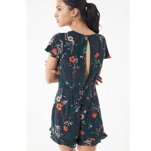 Urban Outfitters Floral Ruffle Hem Romper